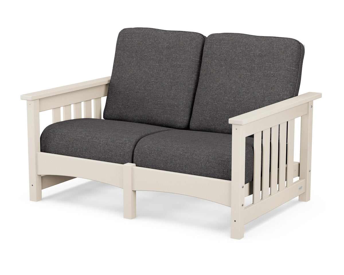 POLYWOOD Club Mission Loveseat in Sand / Ash Charcoal