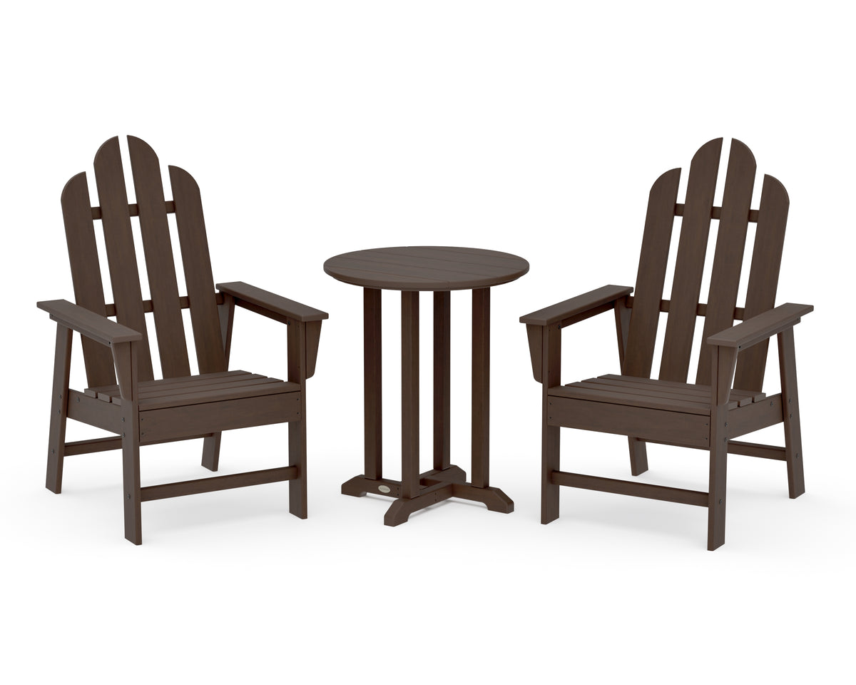POLYWOOD Long Island 3-Piece Round Bistro Dining Set in Kona
