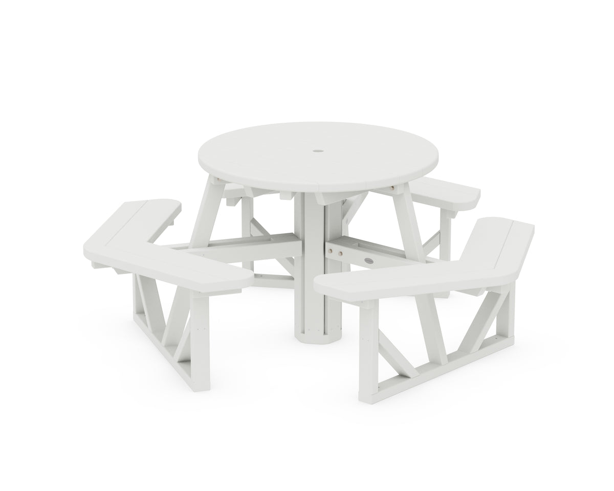 POLYWOOD Park 36" Round Picnic Table in Vintage White
