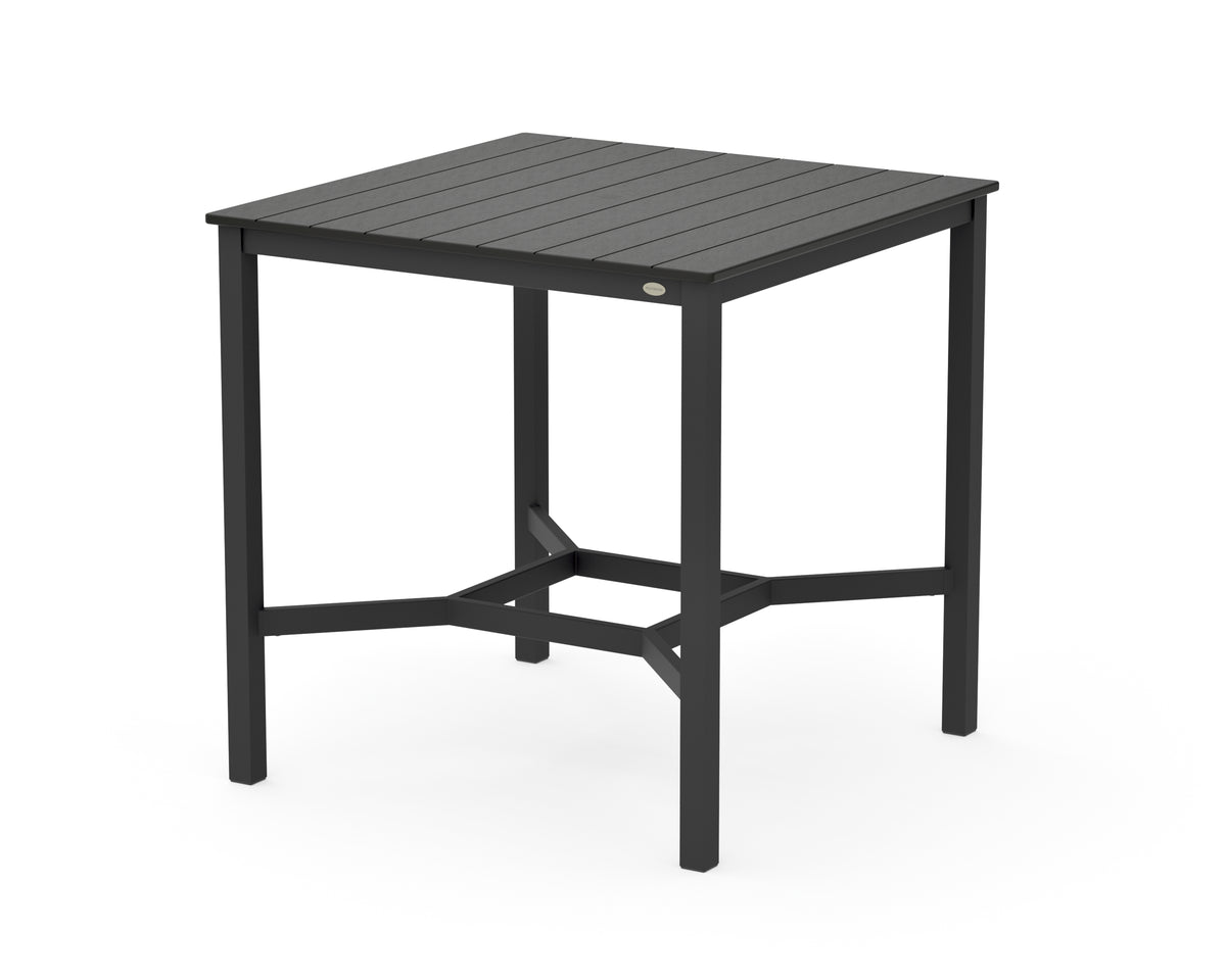 POLYWOOD Main Street 42 x 42 Bar Table in Black / Black