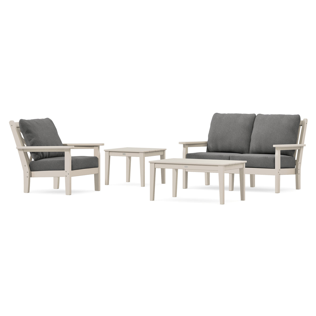 POLYWOOD Chippendale 4-Piece Deep Seating Set in Sand