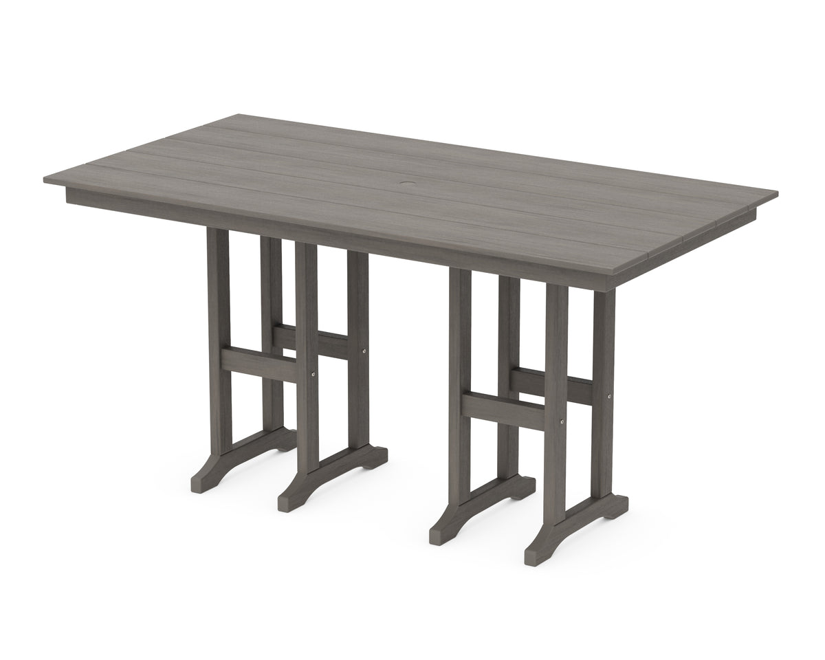 POLYWOOD Farmhouse 37" x 72" Counter Table in Driftwood
