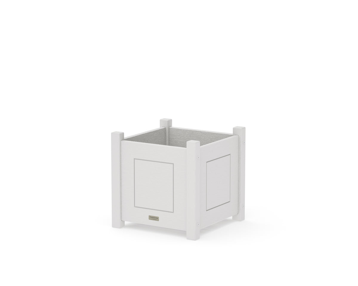 POLYWOOD Country Living Square Planter Box in Vintage White