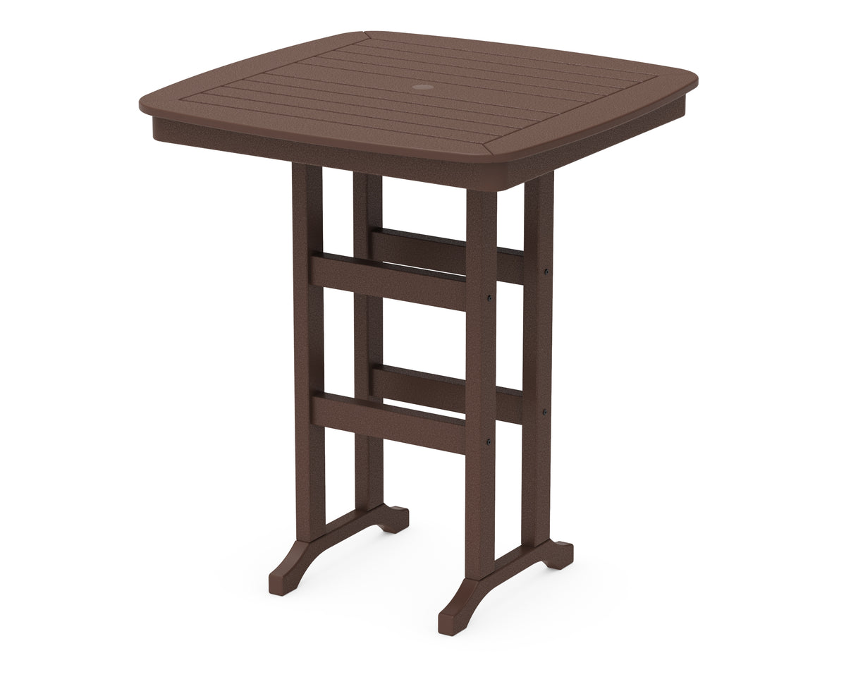POLYWOOD Nautical 37" Bar Table in Mahogany