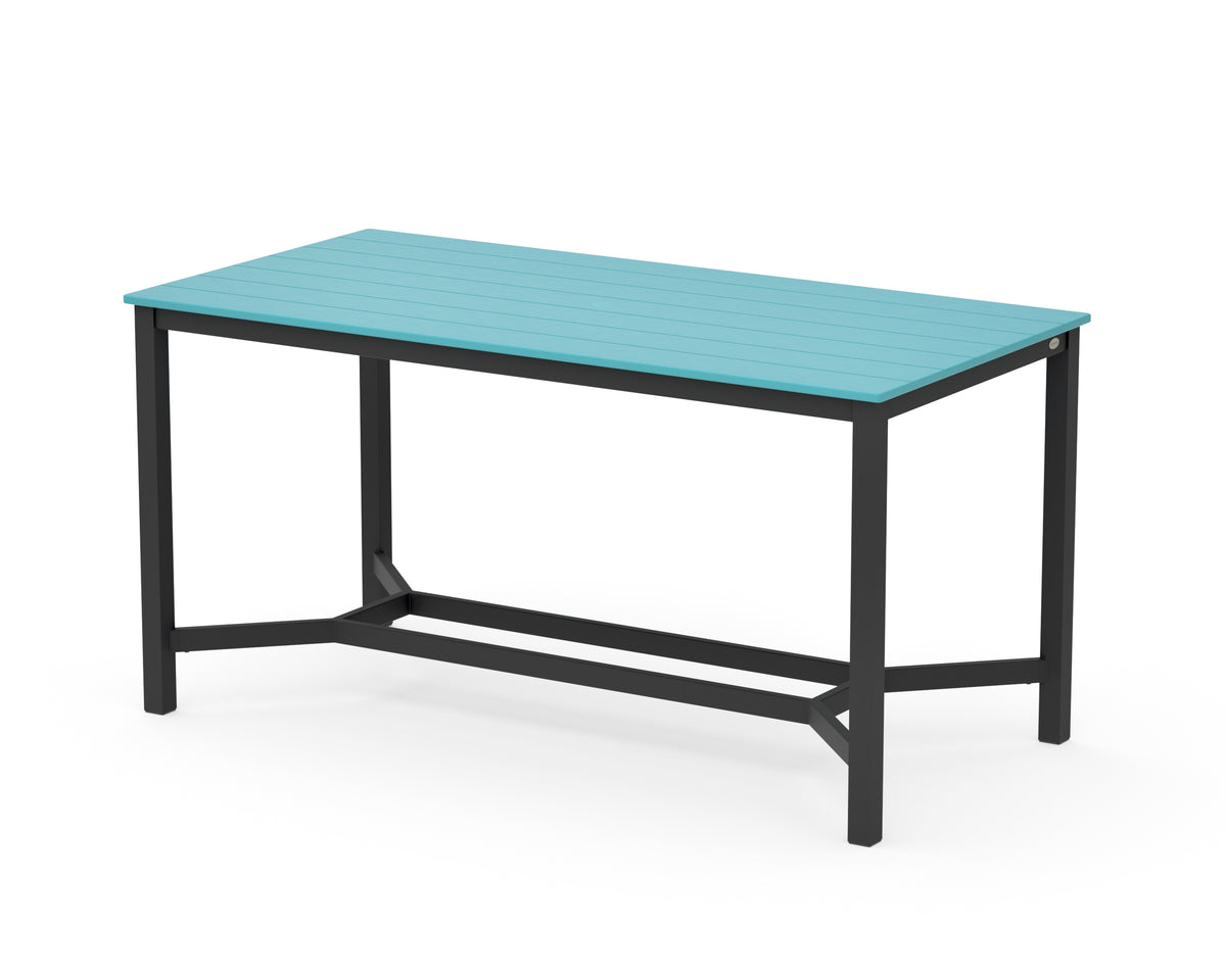 POLYWOOD Main Street 36 x 72 Counter Table in Black / Aruba
