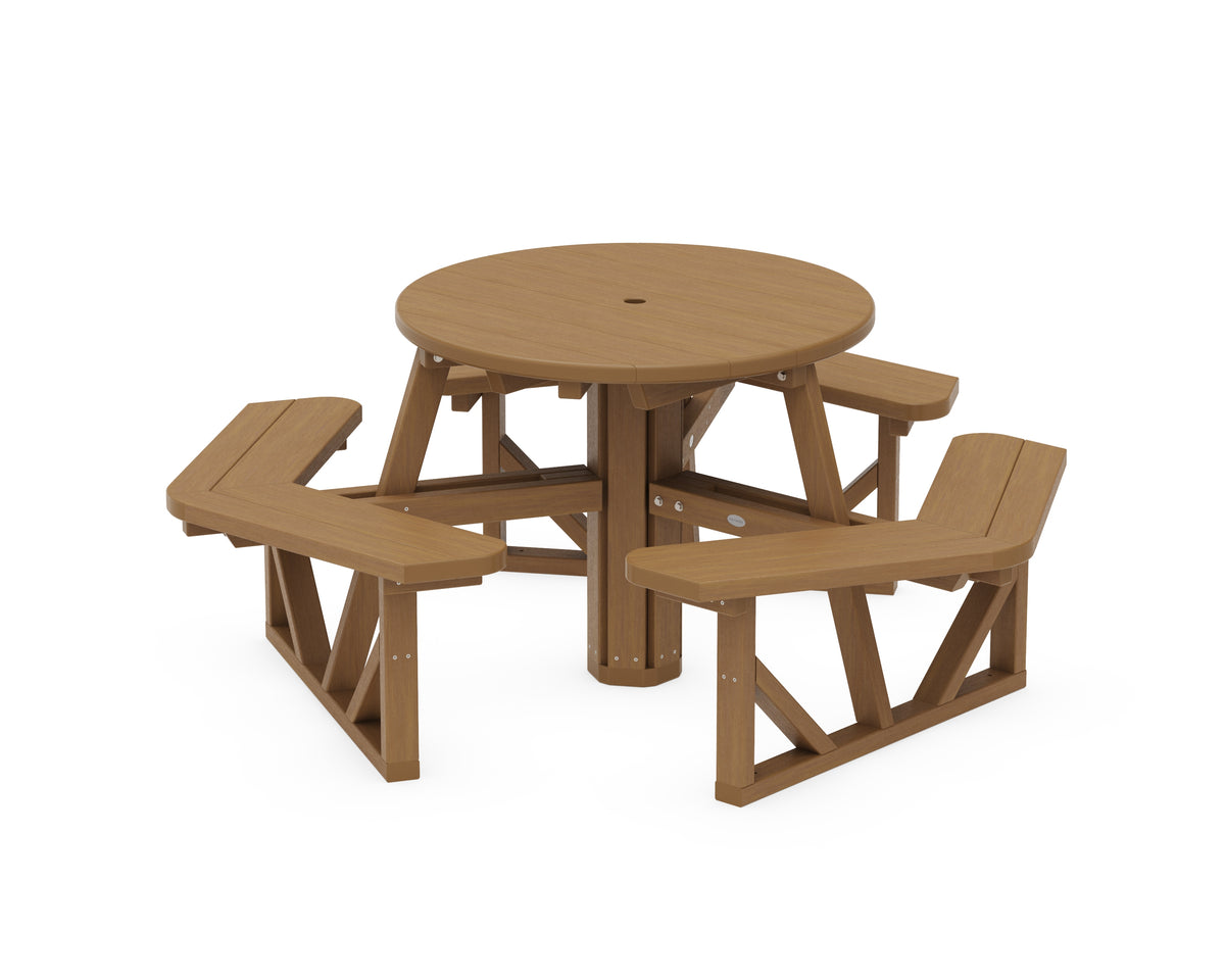POLYWOOD Park 36" Round Picnic Table in Natural