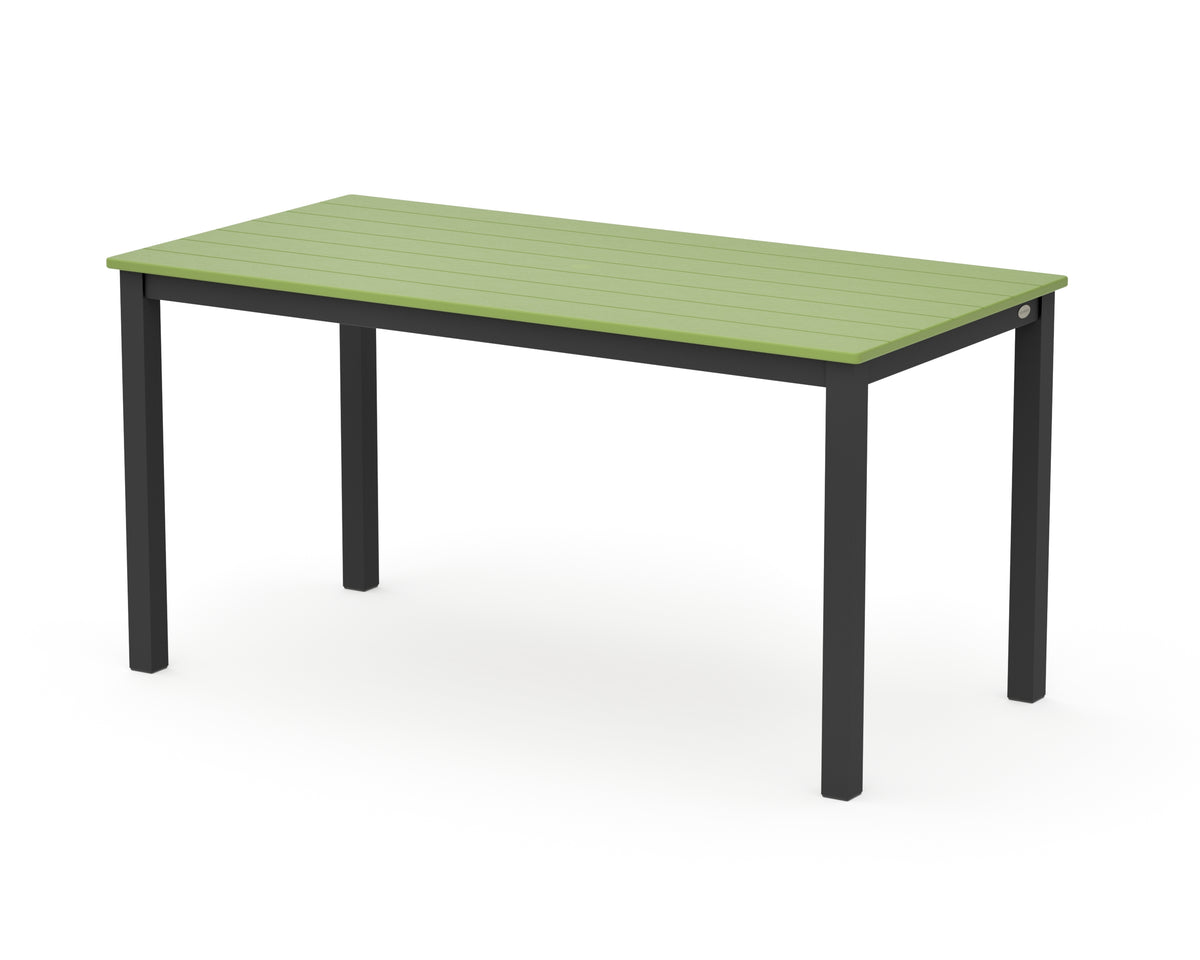 POLYWOOD Main Street 30 x 60 Dining Table in Black / Lime