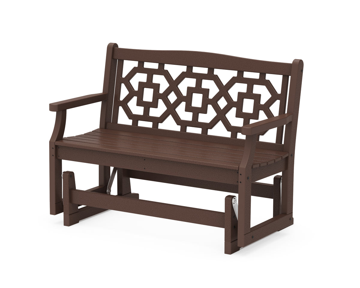 POLYWOOD Chinoiserie 48" Glider in Mahogany