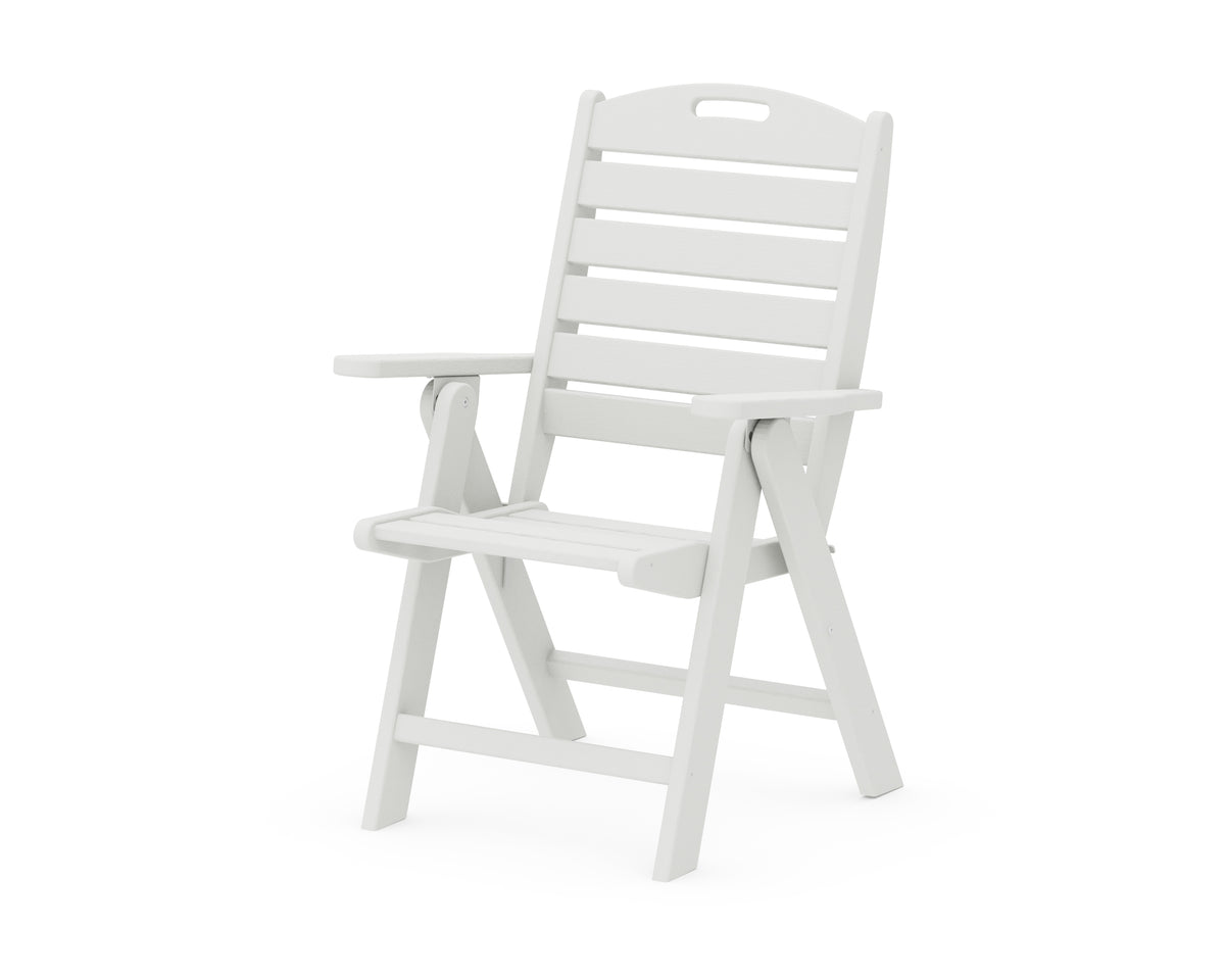 POLYWOOD Nautical Folding Highback Chair in Vintage White