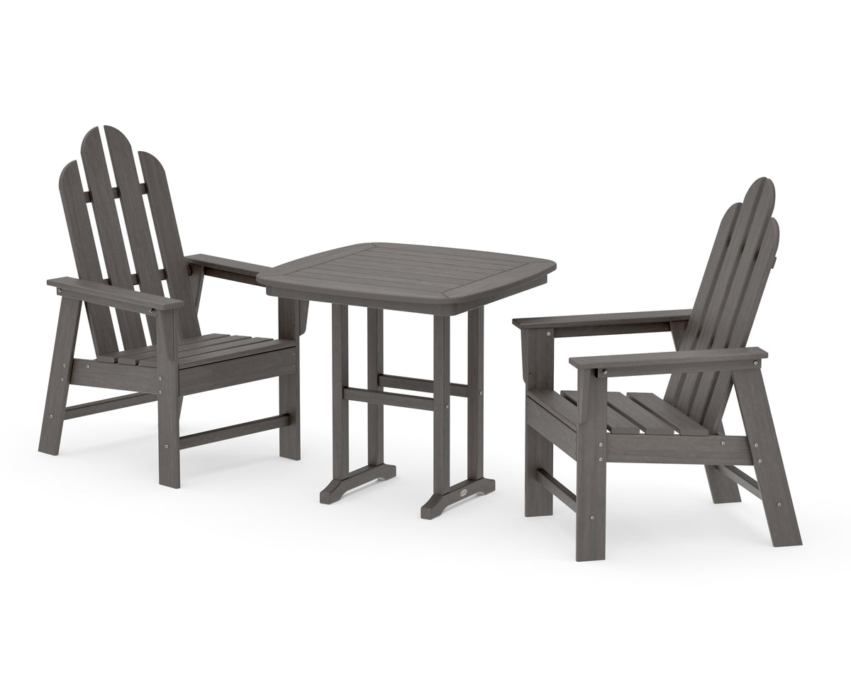 POLYWOOD Long Island 3-Piece Dining Set in Driftwood