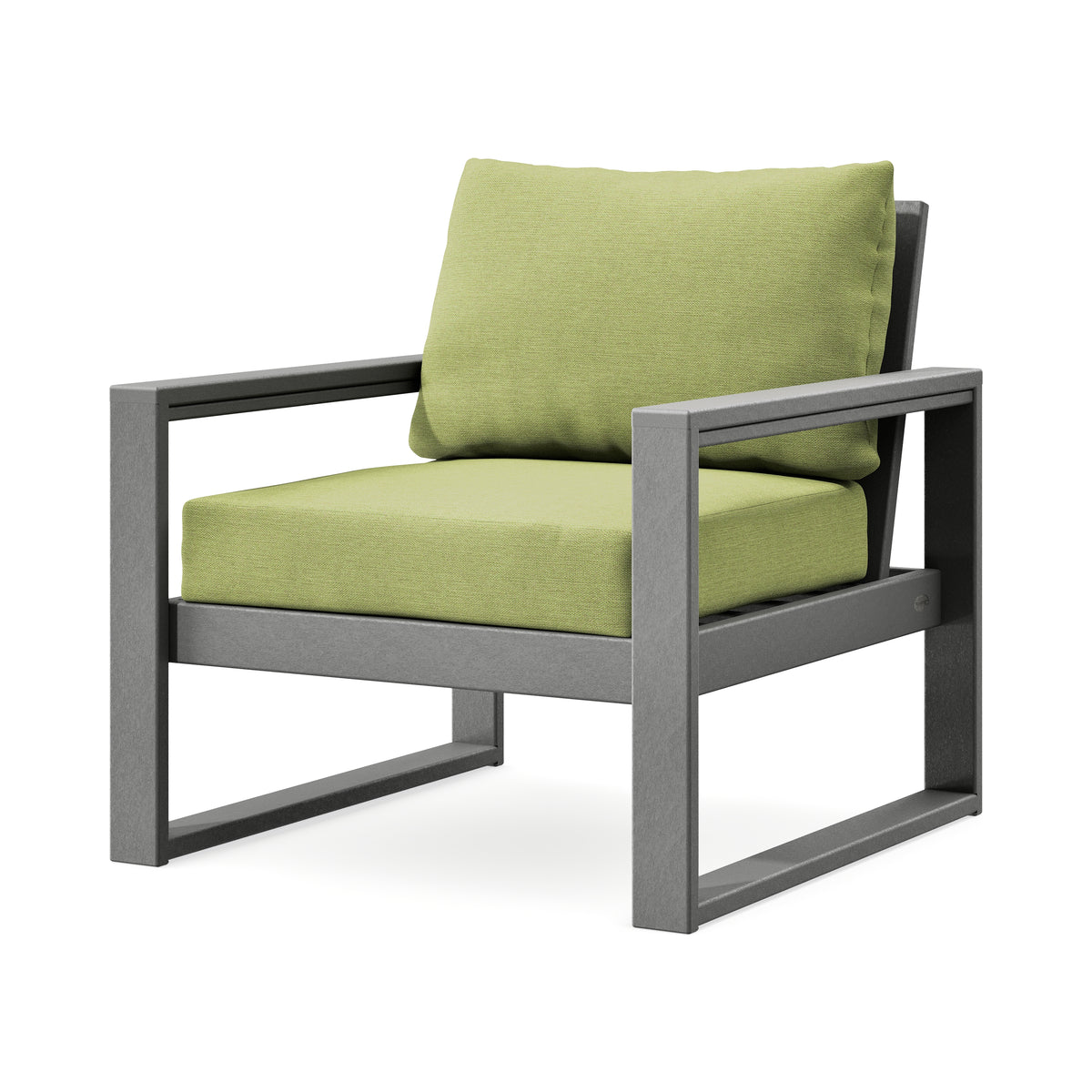 POLYWOOD EDGE Club Chair in Slate Grey / Chartreuse Boucle