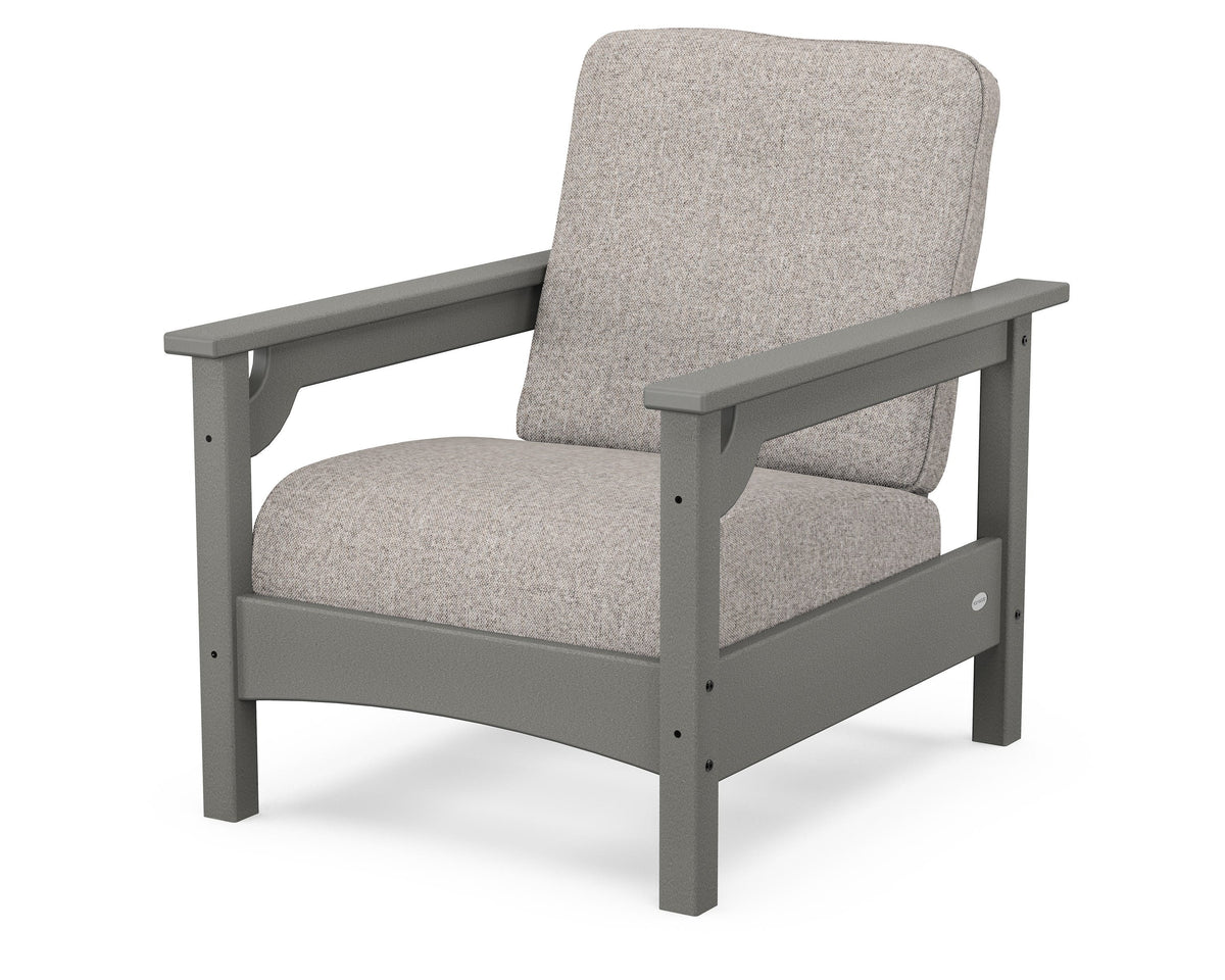 POLYWOOD Club Chair in Slate Grey / Weathered Tweed