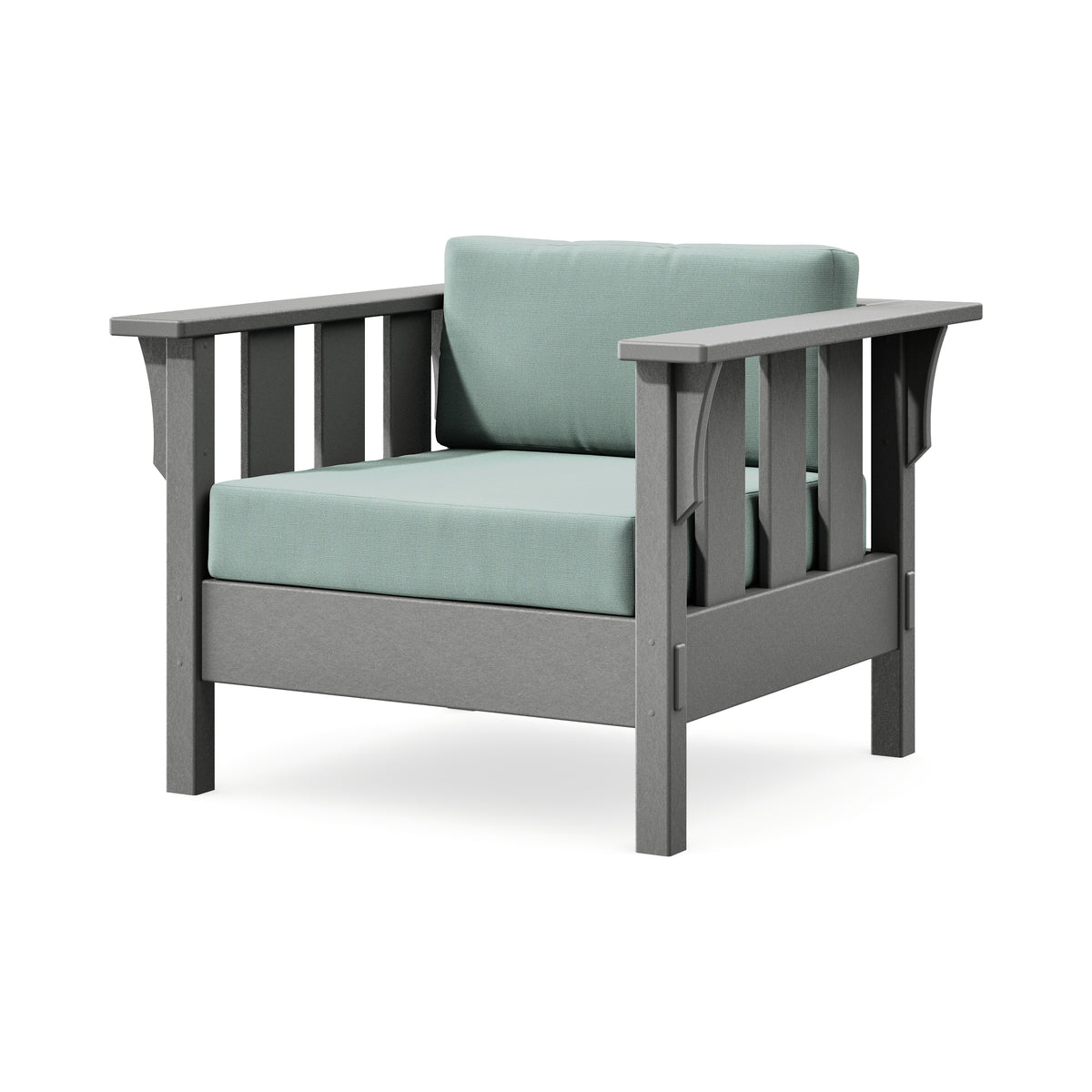 POLYWOOD Acadia Deep Seating Chair in Slate Grey / Spa