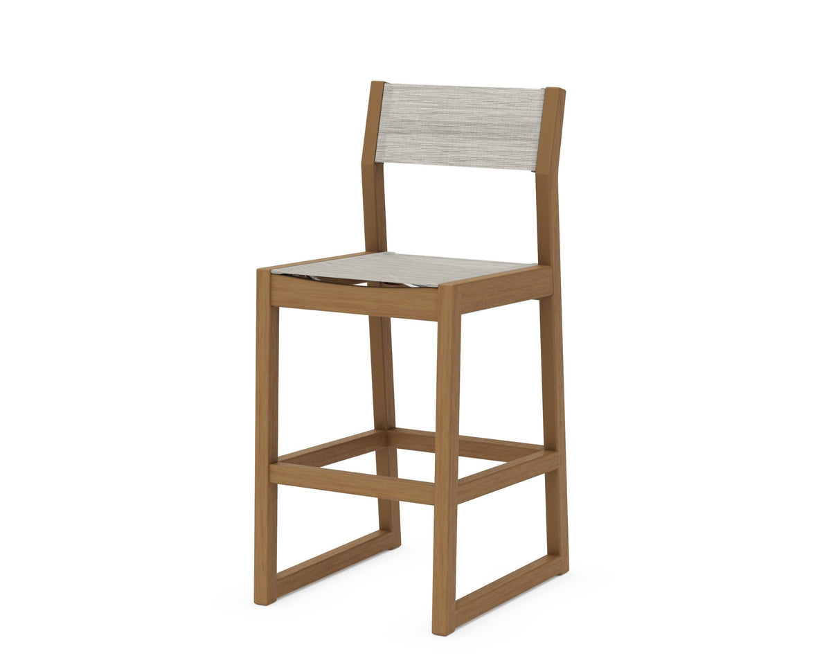 POLYWOOD EDGE Sling Bar Side Chair in Natural / Birch