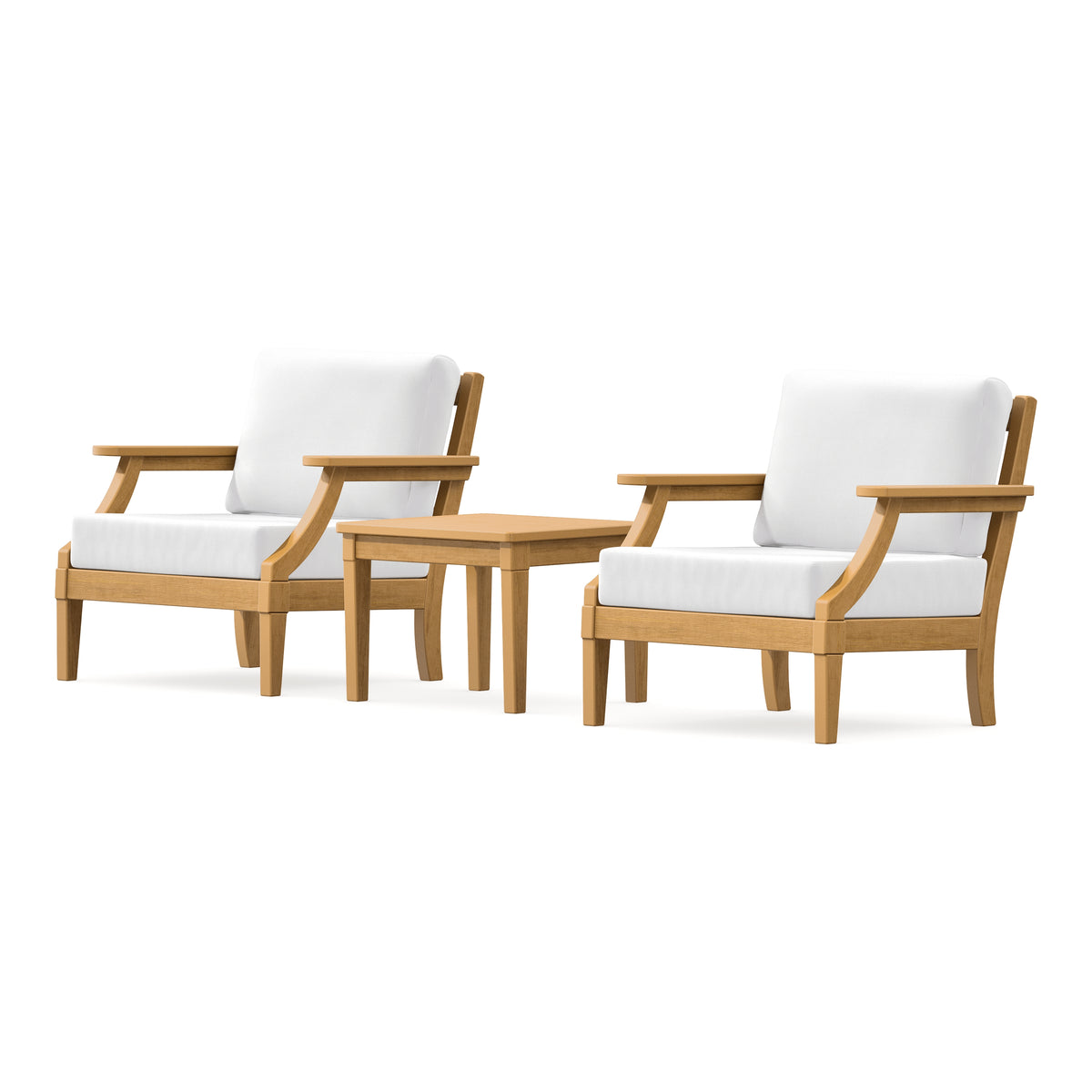 POLYWOOD PW Designer Series Estate 3-Piece Lounge Chair Set in Natural / Natural
