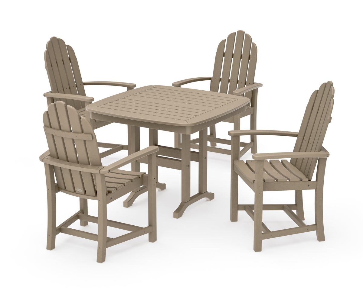POLYWOOD Classic Adirondack 5-Piece Dining Set in Vintage Sahara