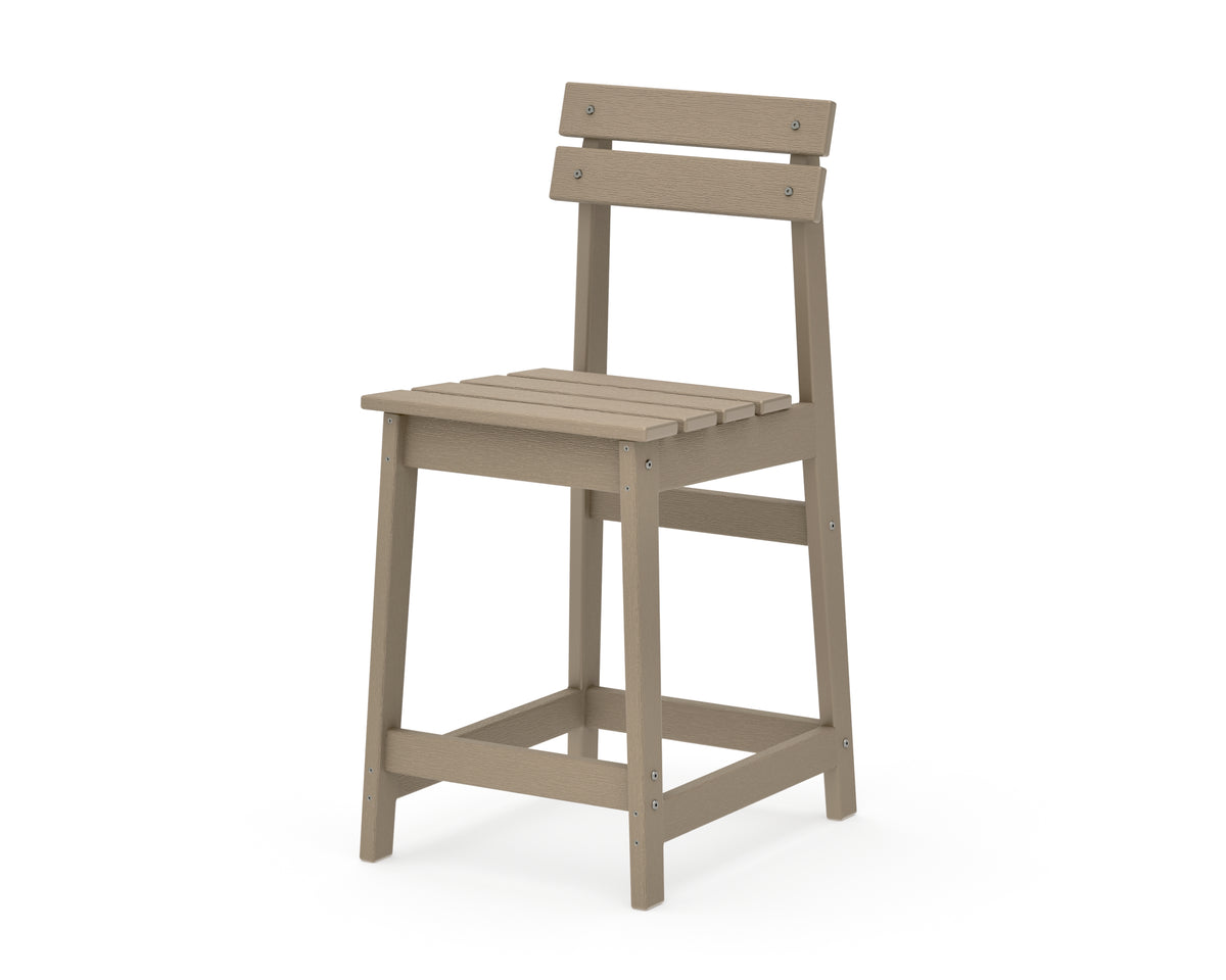 POLYWOOD Modern Studio Plaza Counter Chair in Vintage Sahara