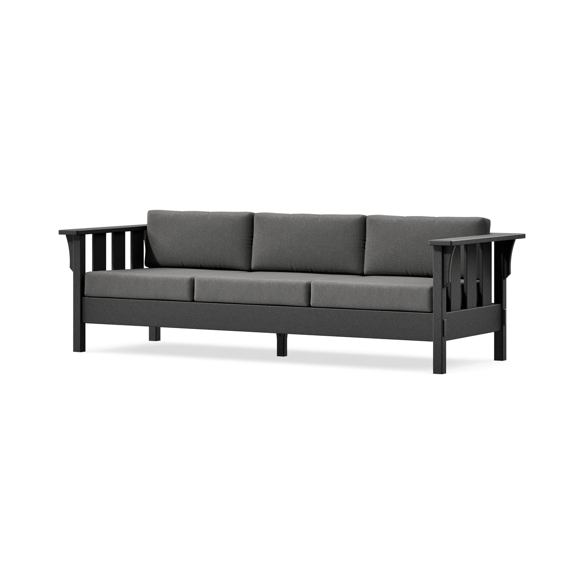 POLYWOOD Acadia Deep Seating Sofa in Black / Ash Charcoal