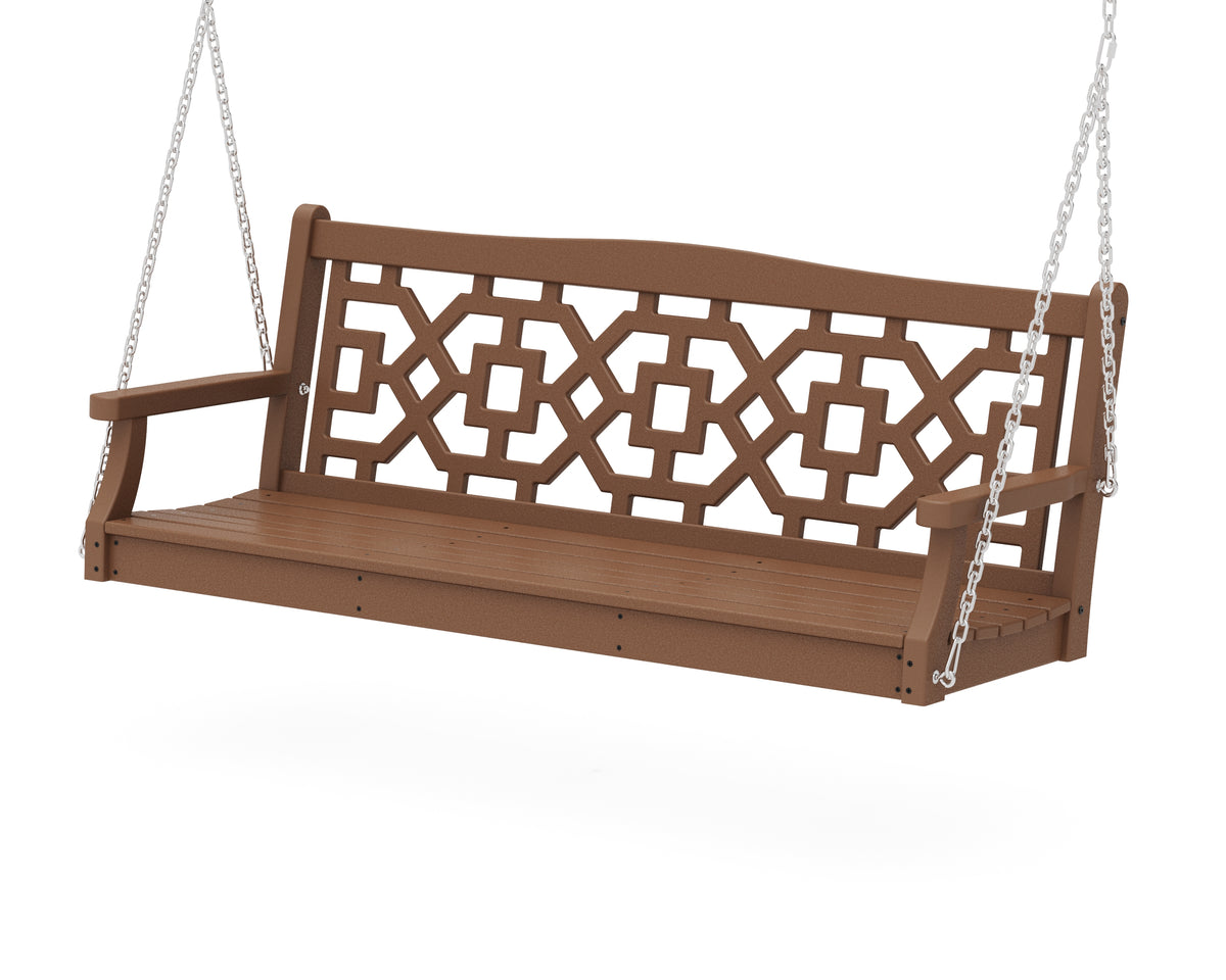POLYWOOD Chinoiserie 60" Swing in Teak
