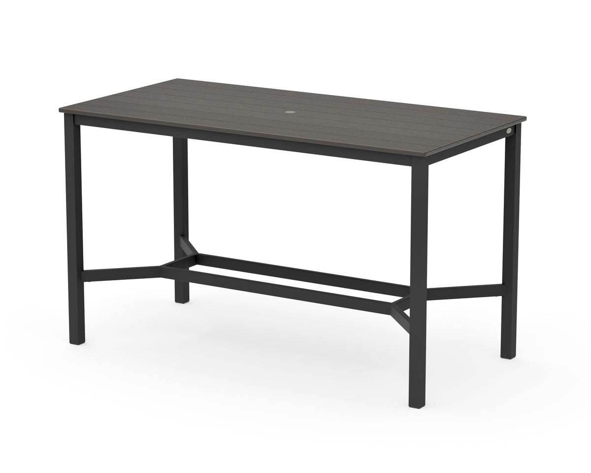 POLYWOOD Main Street 36 x 72 Bar Table in Black / Vintage Coffee