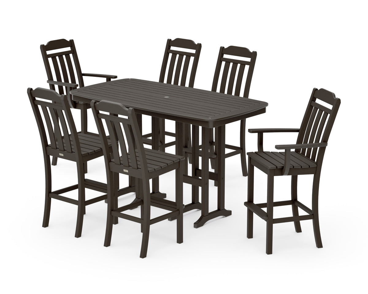 POLYWOOD Cottage 7-Piece Bar Set in Vintage Coffee