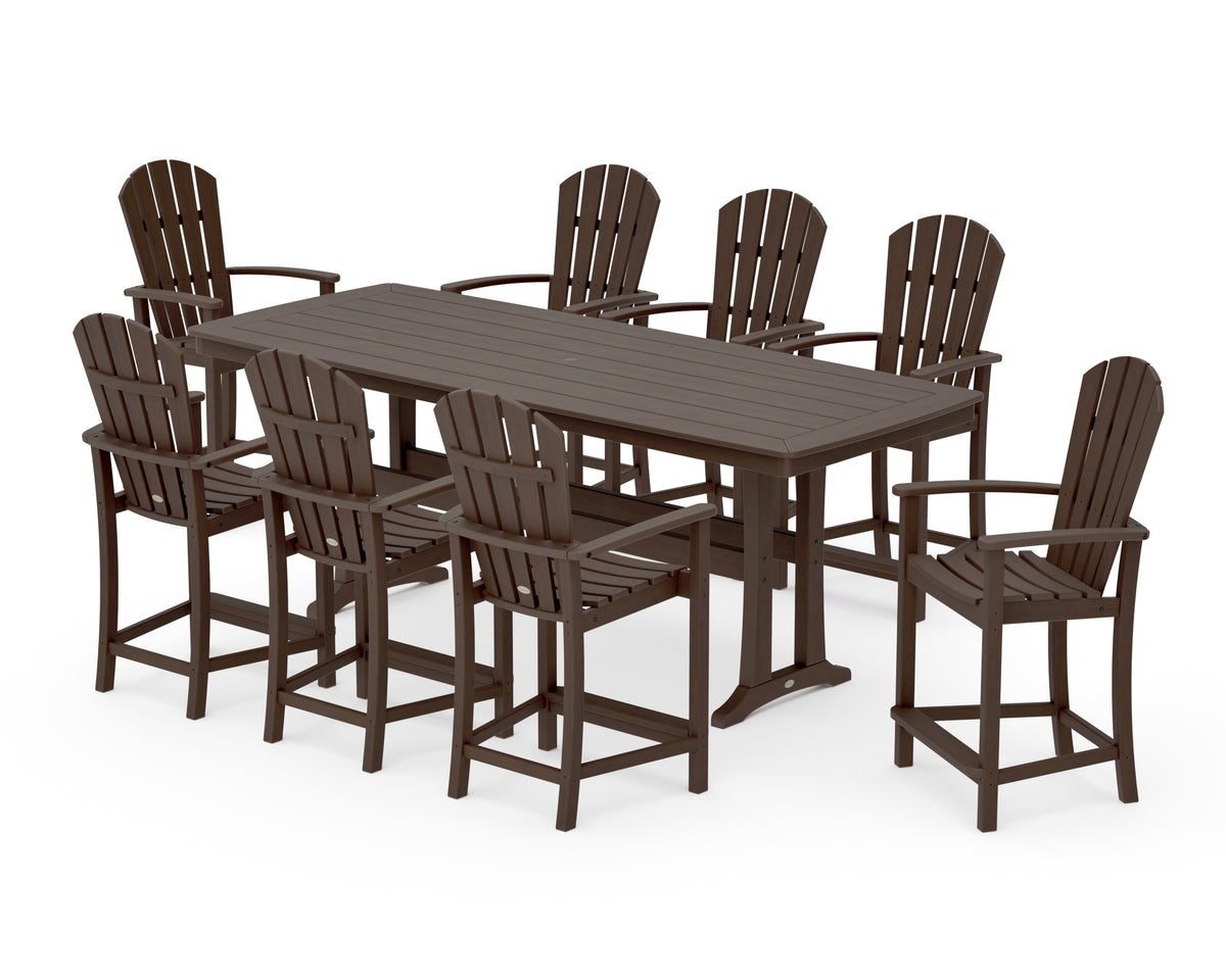 POLYWOOD Palm Coast 9-Piece Counter Set with Trestle Legs in Kona