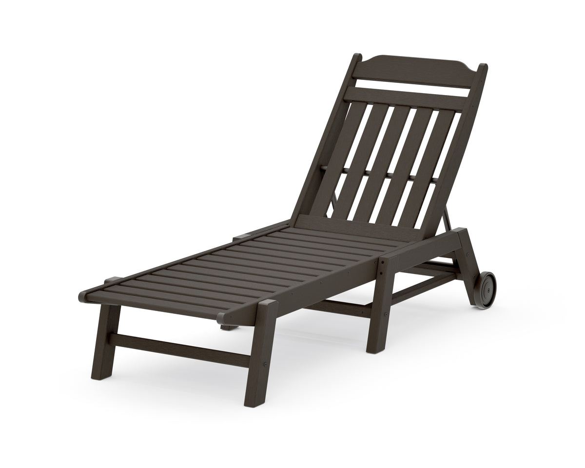 POLYWOOD Cottage Chaise with Wheels in Vintage Coffee