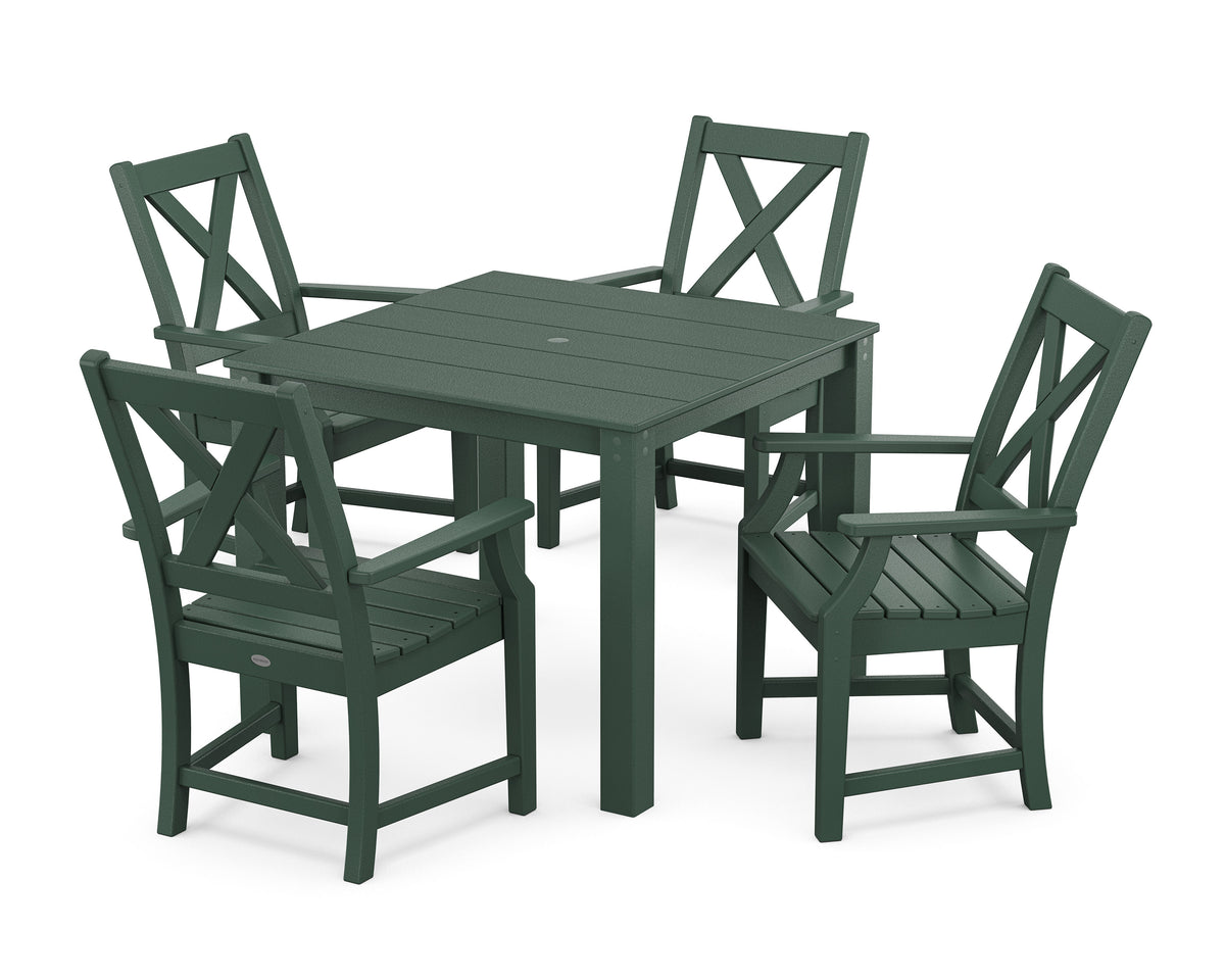 POLYWOOD Braxton 5-Piece Parsons Dining Set in Green