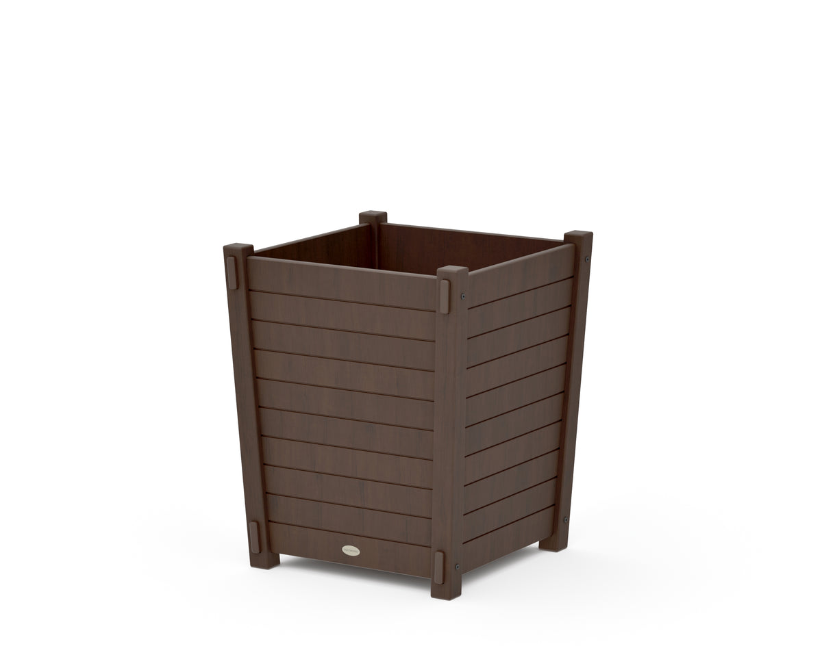 POLYWOOD Nautical Large Tapered Square Short Planter Box in Kona
