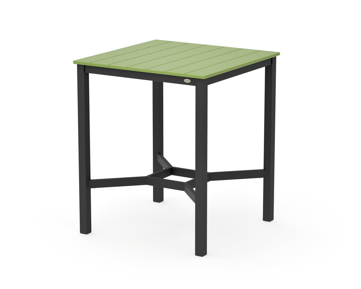 POLYWOOD Main Street 36 x 36 Bar Table in Black / Lime