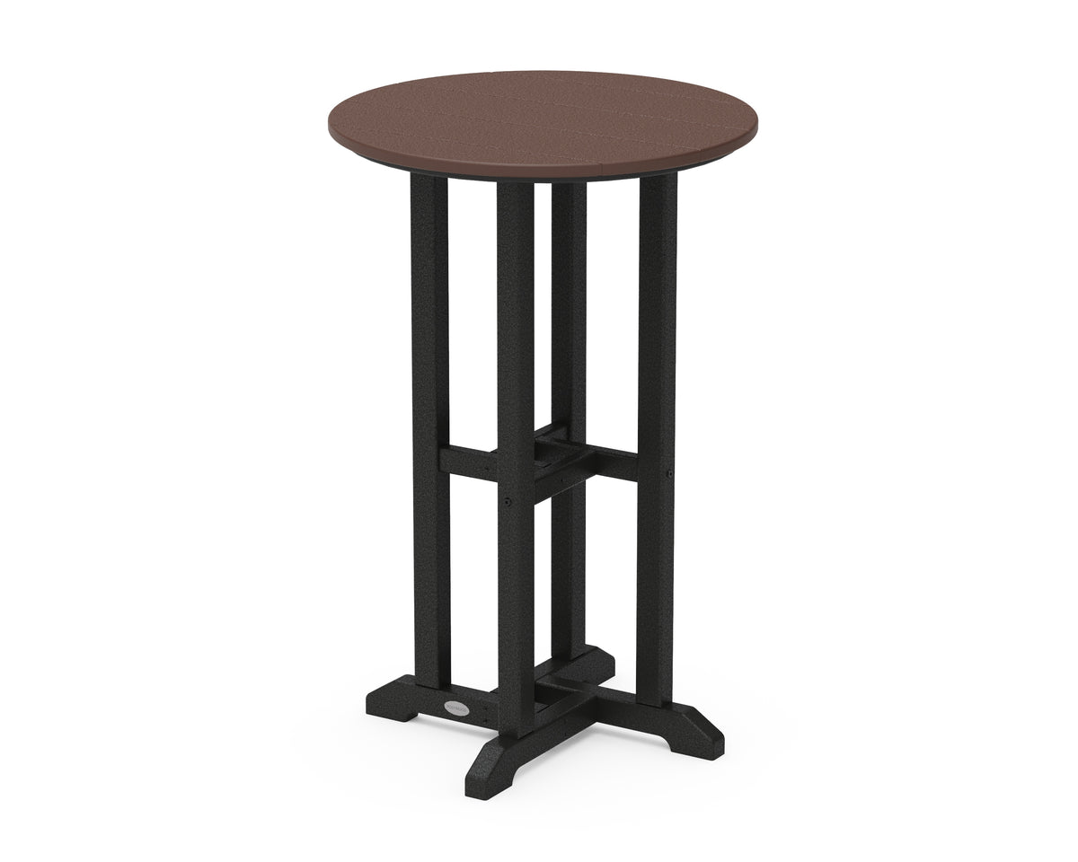 POLYWOOD Contempo 24" Round Counter Table in Black / Mahogany
