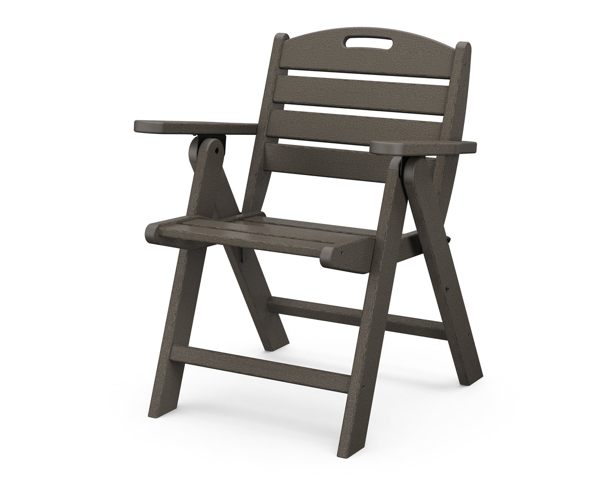 POLYWOOD Nautical Folding Lowback Chair in Vintage Coffee