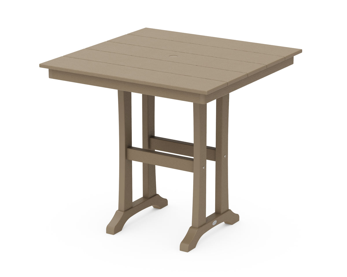 POLYWOOD Farmhouse Trestle 37" Counter Table in Vintage Sahara