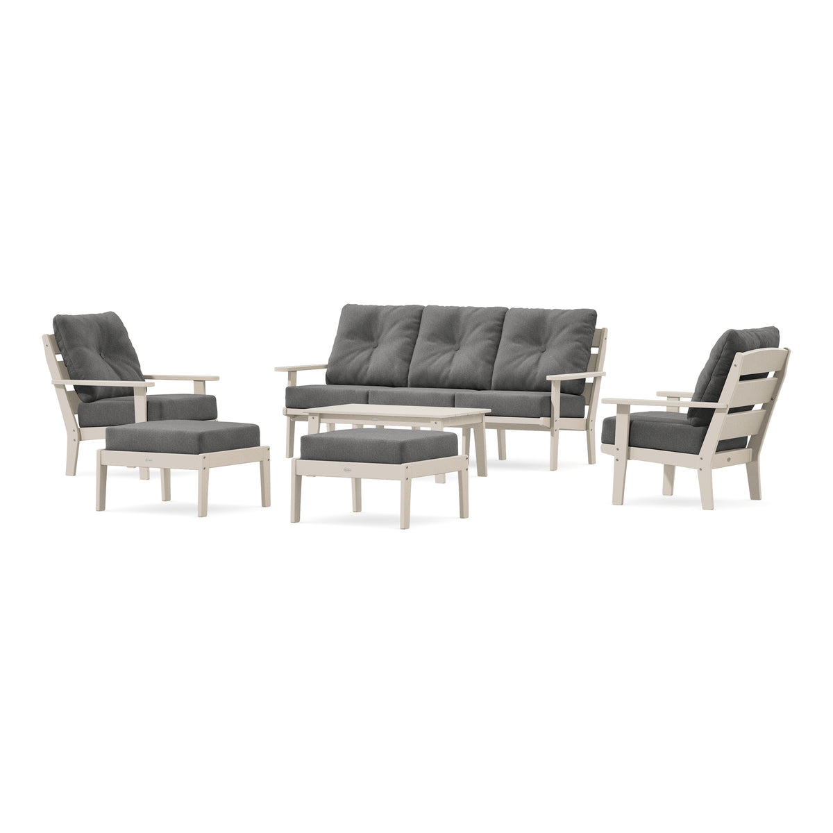 POLYWOOD Lakeside 6-Piece Lounge Sofa Set in Sand