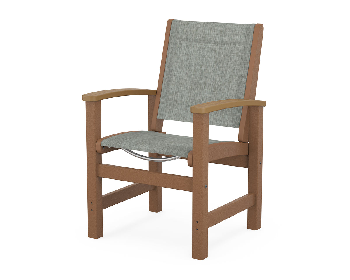 POLYWOOD Coastal Dining Chair in Teak / Natural / Birch