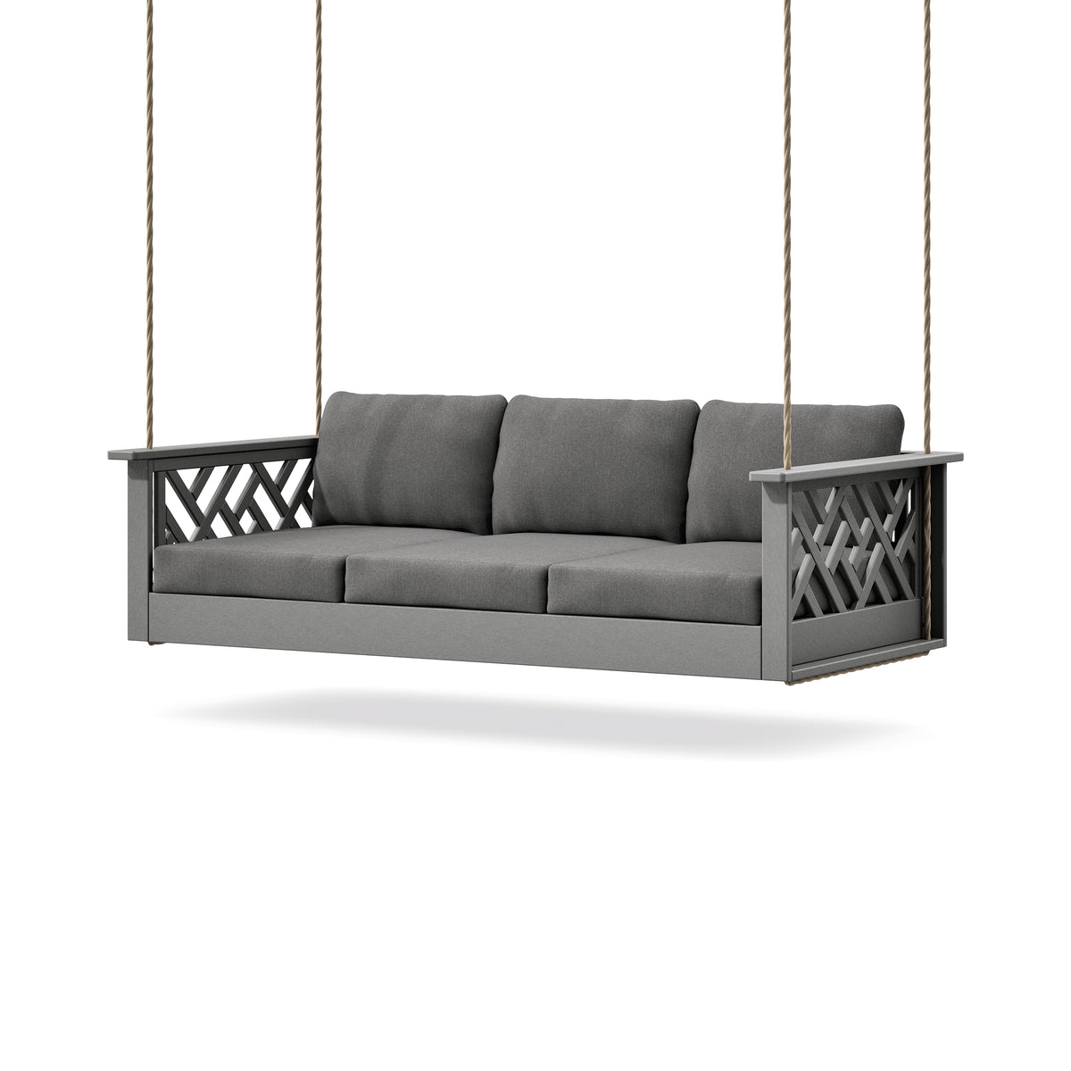 POLYWOOD Chippendale Daybed Swing in Slate Grey / Ash Charcoal
