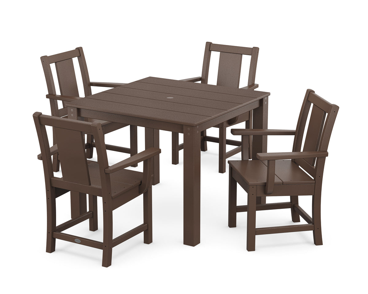 POLYWOOD Prairie 5-Piece Parsons Dining Set in Mahogany