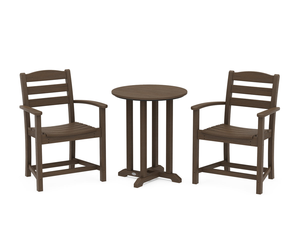 POLYWOOD La Casa Café 3-Piece Round Bistro Dining Set in Kona
