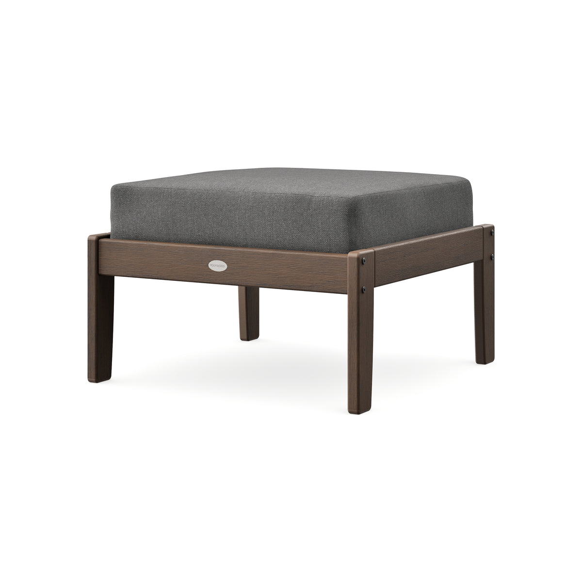 POLYWOOD Braxton Deep Seating Ottoman in Kona / Ash Charcoal