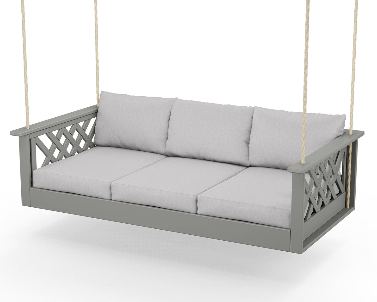 POLYWOOD Wovendale Daybed Swing in Slate Grey / Granite