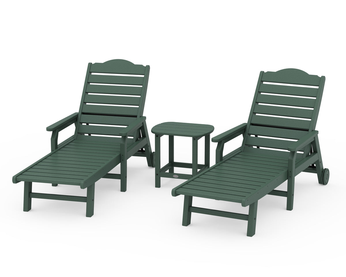 POLYWOOD Draper James Savannah 3-Piece Chaise Lounge Set in Green
