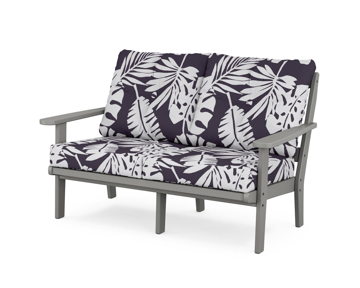 POLYWOOD Mission Deep Seating Loveseat in Slate Grey / Leaf Navy