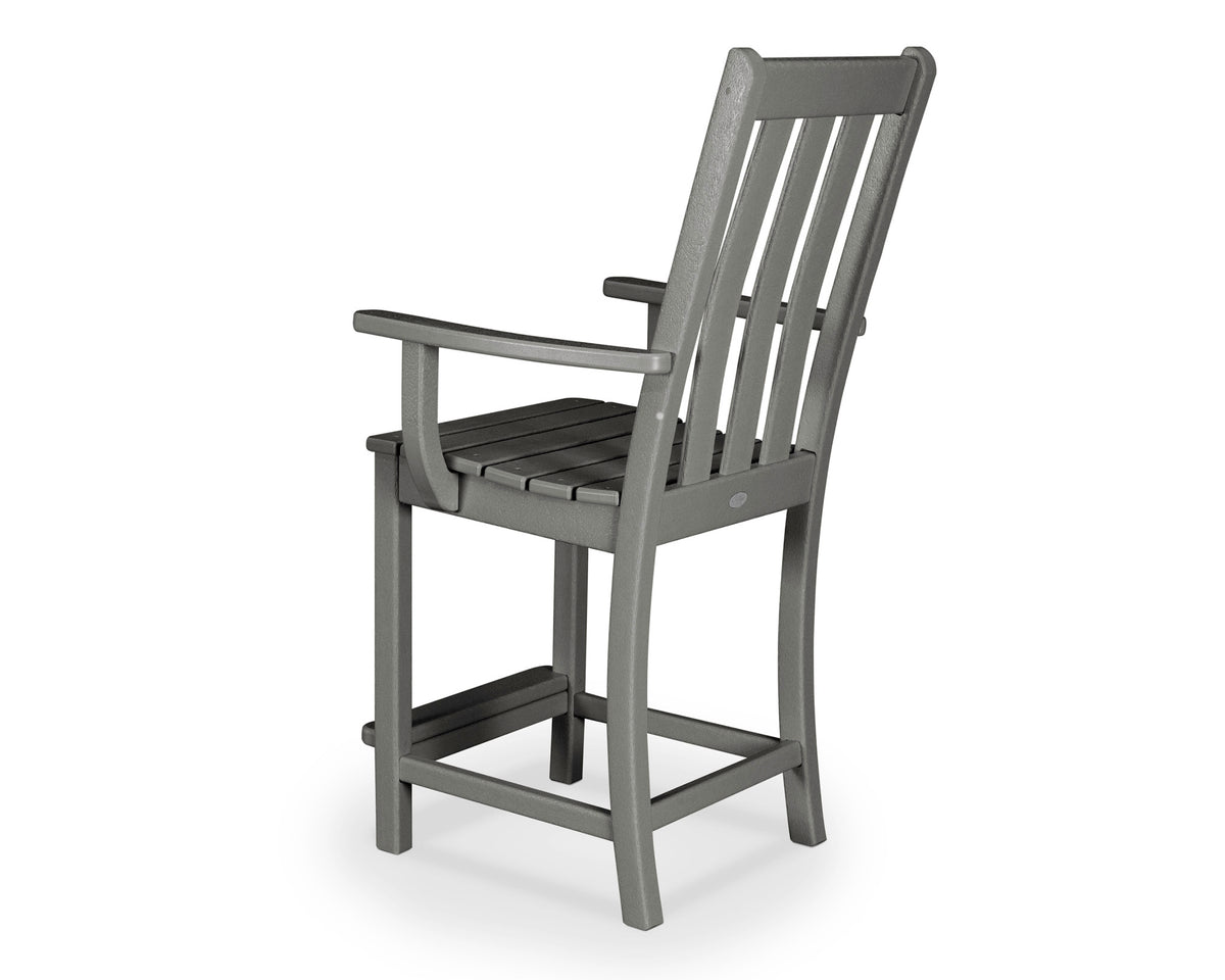 POLYWOOD Vineyard Counter Arm Chair angle view