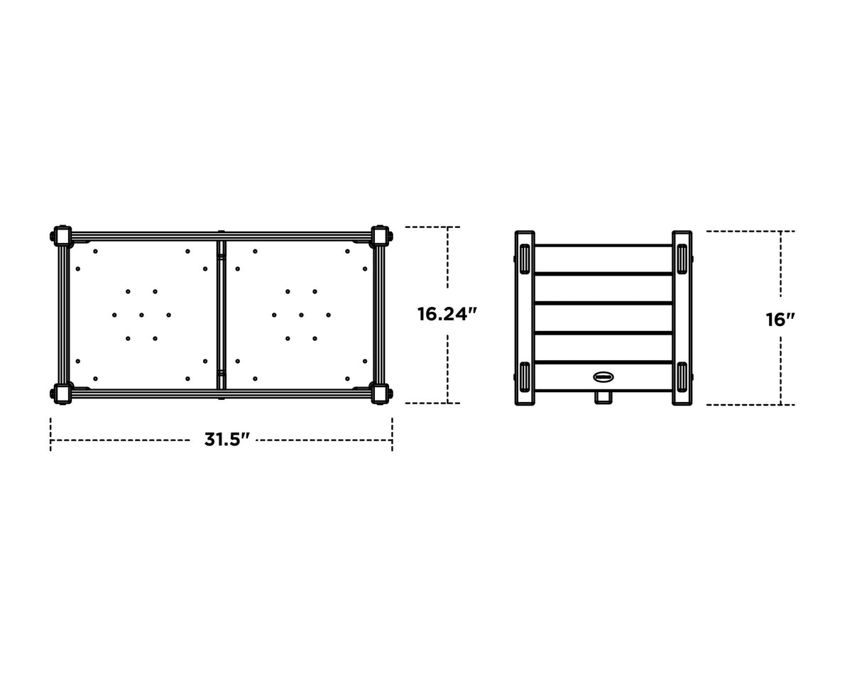 POLYWOOD Nautical Rectangle Double Planter Box dimensions