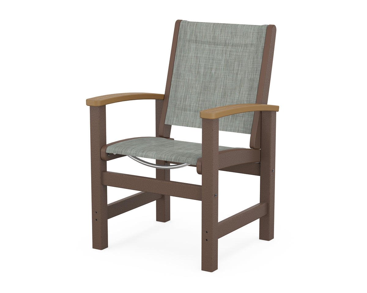 POLYWOOD Coastal Dining Chair in Mahogany / Natural / Birch