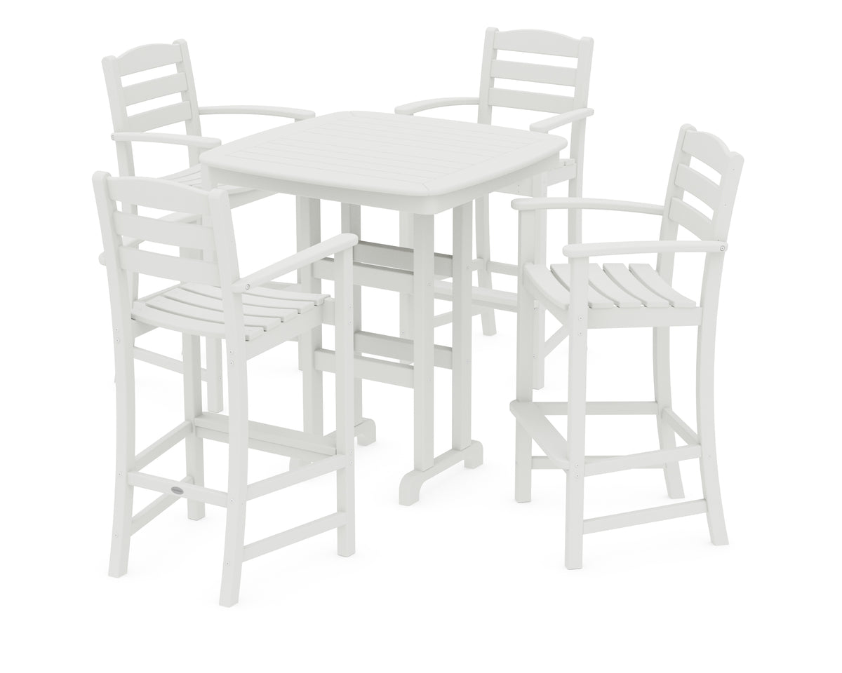 POLYWOOD La Casa Café 5-Piece Bar Set in Vintage White