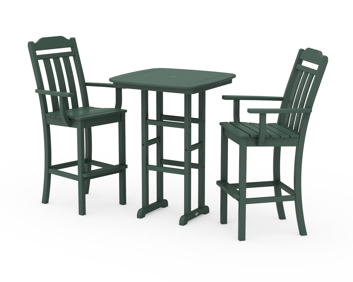 POLYWOOD Cottage 3-Piece Bar Set in Green
