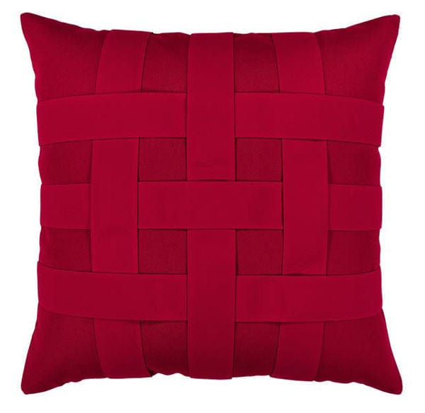 20&quot; X 20&quot; Basket Weave Rouge Outdoor Pillow - Casual Furniture World