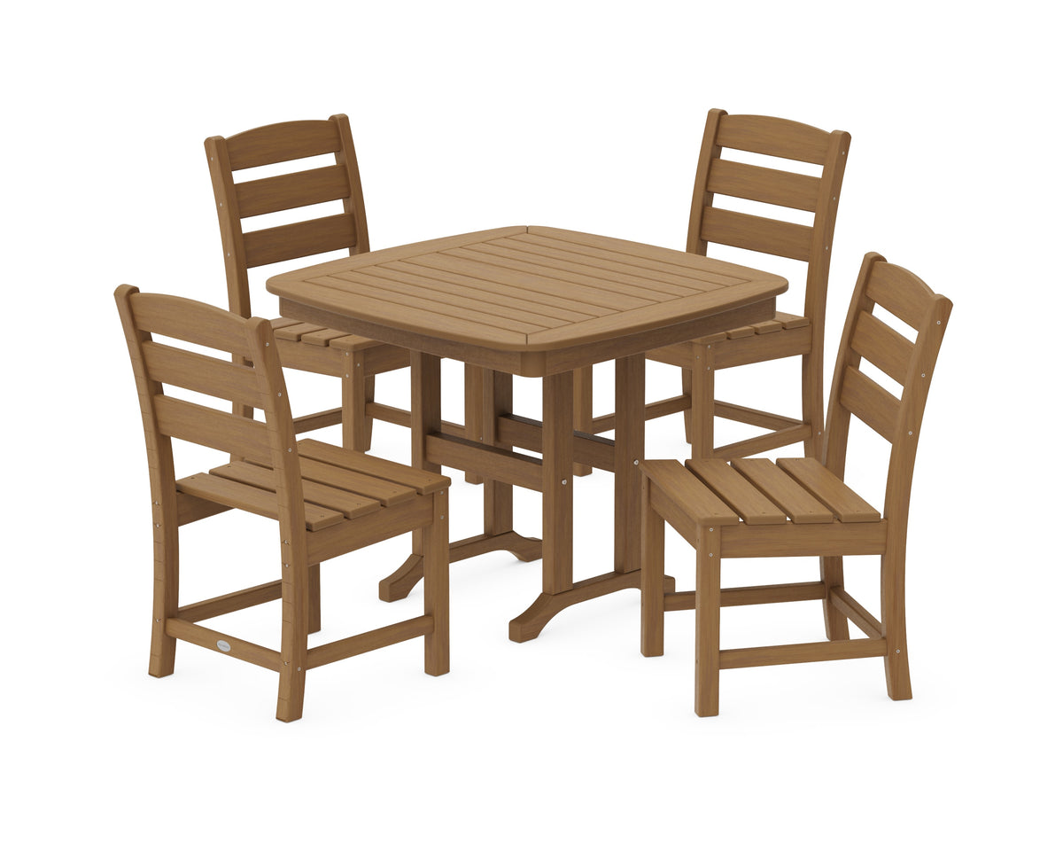 POLYWOOD Lakeside 5-Piece Side Chair Dining Set in Natural