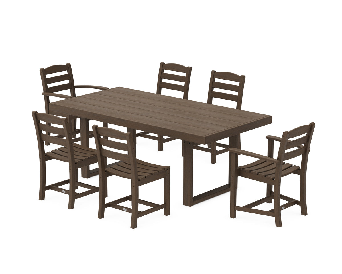 POLYWOOD La Casa Café 7-Piece Dining Set - 39" x 78" Table in Kona